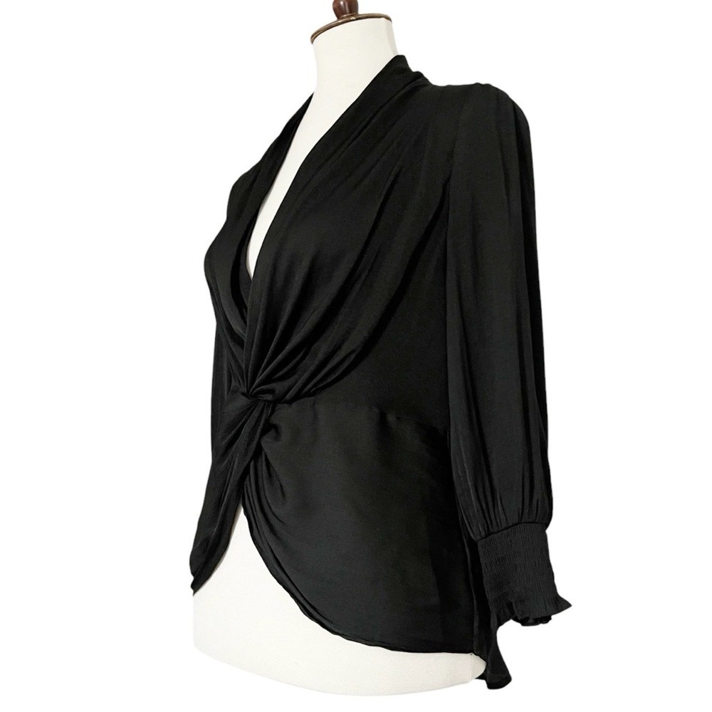 Current Air‎ Twist Front Long Sleeve Top in Black - Picture 4 of 11